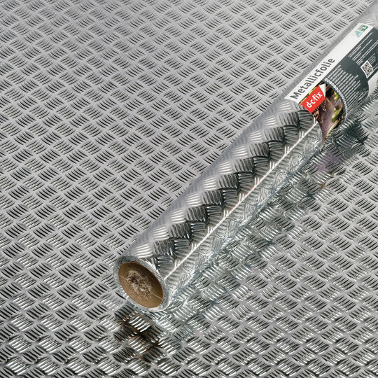 Klebefolie Metallic Riffelblech hochglanz silber image number null